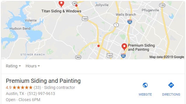 google maps siding austin