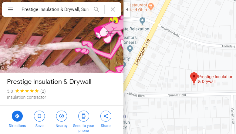 Insulation Contractor Google Maps Listing